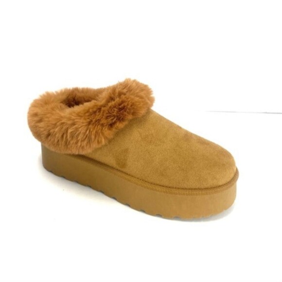 Forever Platform Sole Faux Fur Lined Bootie Mules - Picture 1 of 3